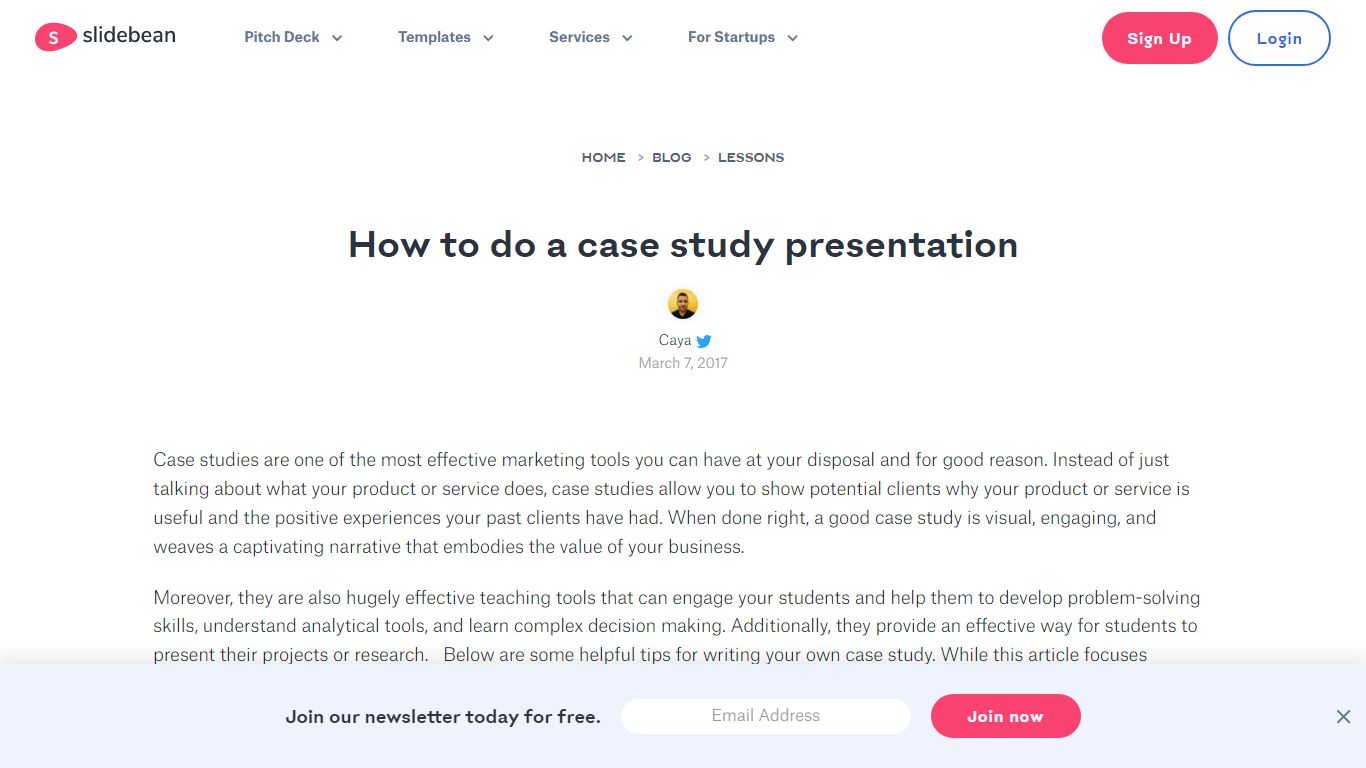 How to do a case study presentation - Slidebean